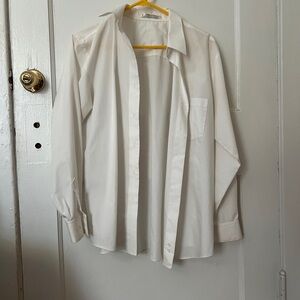 Foxcroft Ivory Button-Up Blouse